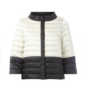 Weekend MaxMara Light Down Quilted Jacket with 7/8 Sleeves in Black Pearl US 12